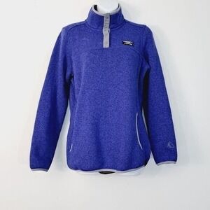 L.L.Bean Royal Blue Quarter Snap Fleece Pull Over Better Sweater Size Small‎